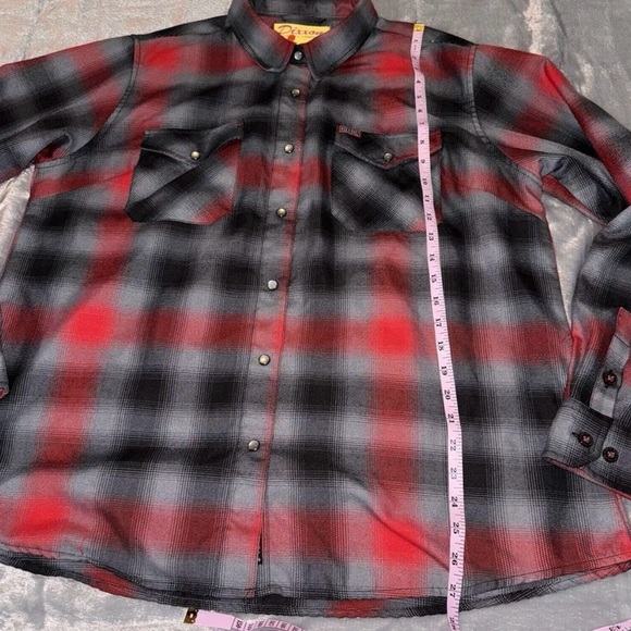 Dixxon Flannel Company The Blazer Woman XXL Pearl Snap Black Red - Picture 7 of 7